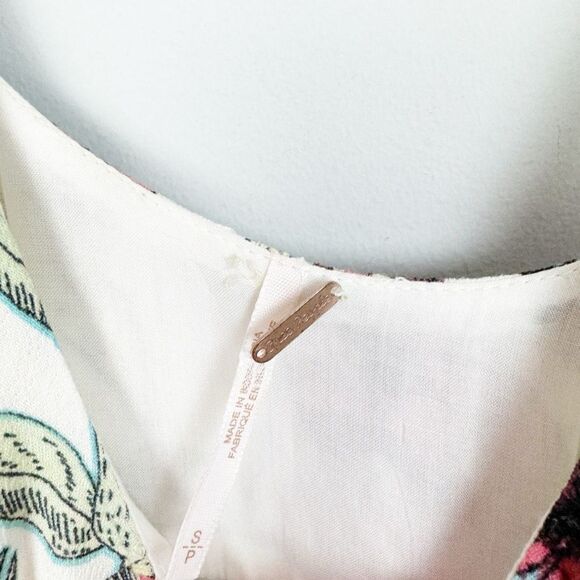 FREE PEOPLE | Dear You Cream Floral Belted Mini Dress Low Back Women’s Size S - Picture 9 of 10